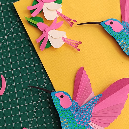 Paper hummingbirds